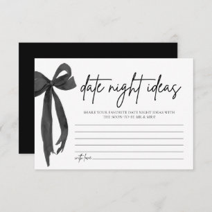 Black Bow Date Night Ideas Bridal Shower Game Invitation