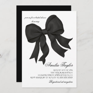 Black Bow Elegant Bridal Shower Invitation