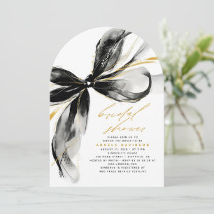 Black Bow Elegant Romantic Whimsical Bridal Shower Invitation