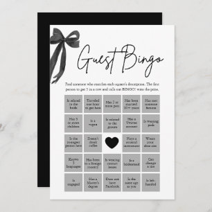 Black Bow Find the Guest Bingo Bridal Shower Game Invitation
