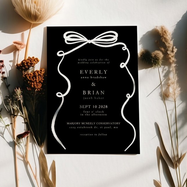 Black Bow Frame Wedding Invitation (Creator Uploaded)