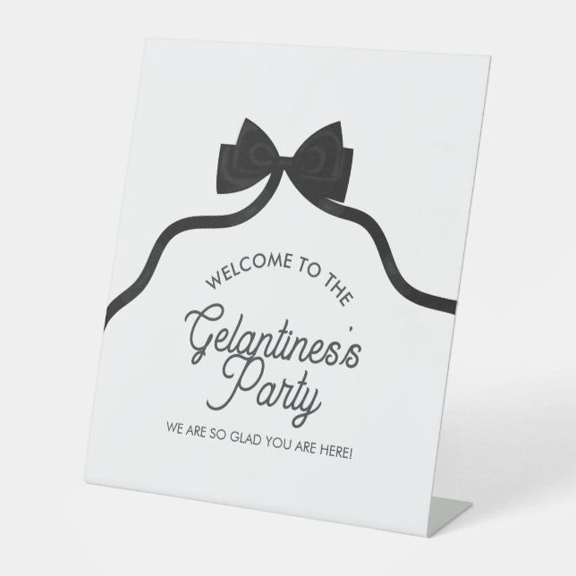 Black Bow Galentine Party Welcome Sign (Front)