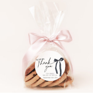 Black Bow Gothic Bridal Favour Sticker