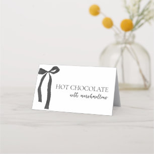 Black Bow Gothic Bridal Shower Buffet Food Place Card