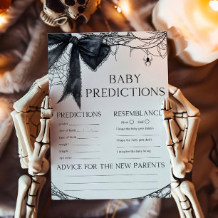 Black Bow Gothic Little Boo Baby Predictions Game