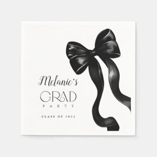 Black Bow Grad Party Napkin