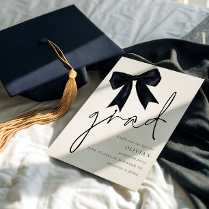 Black Bow graduation Grad Save the Date