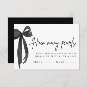 Black Bow Guess How Many Pearls Bridal Shower Game Invitation