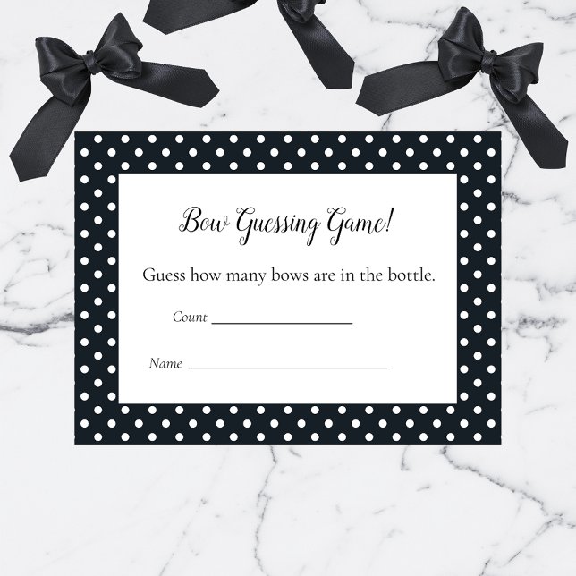 Black Bow Guessing Count Baby Shower Game Enclosure Card (Creator Uploaded)