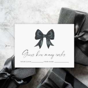 Black bow How many corks bridal game Enclosure Card