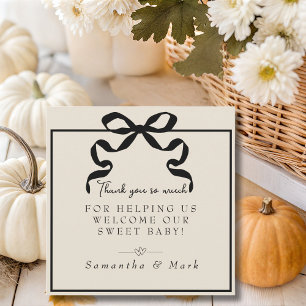 Black  Bow Labor & Delivery NICU Hospital   Thank You Card