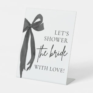 Black Bow Let's Shower The Bride With Love Sign