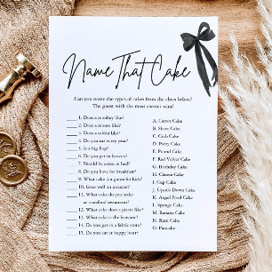 Black Bow Name That Cake Bridal Shower Game Invitation