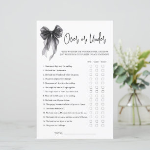 Black Bow Over Or Under Bridal Shower Game