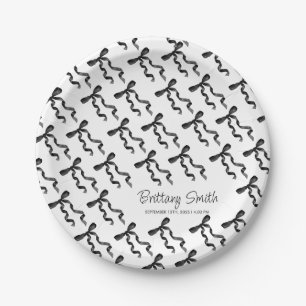 Black Bow Paper Plate