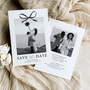 Black Bow Photo Save The Date