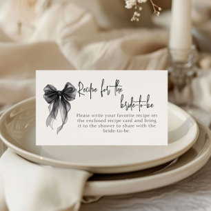 Black Bow Recipe For The Bride-to-be Request Enclosure Card
