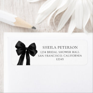 Black Bow Return Address Label