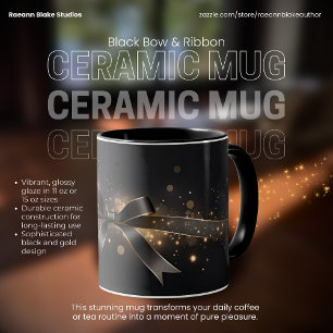 Black Bow & Ribbon Ceramic Mug