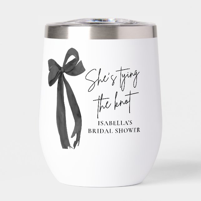 Black Bow She's Tying the Knot Bridal Shower (Front)