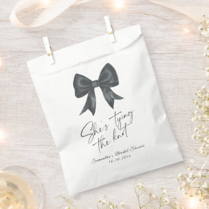 Black Bow She's tying the knot Bridal Shower Favour Bags