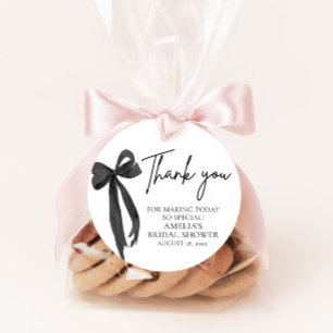 Black Bow She's Tying the Knot Bridal Shower Favour Tags