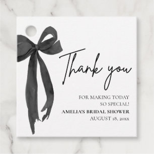 Black Bow She's Tying the Knot Bridal Shower Favour Tags
