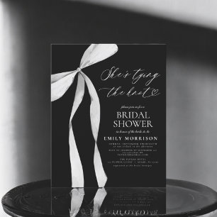 Black Bow She's Tying the Knot Bridal Shower Flyer