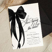 Black Bow She's Tying The Knot Bridal Shower