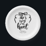 Black Bow She's Tying the Knot Bridal Shower Paper Plate<br><div class="desc">Add a charming and playful touch to your “She’s Tying the Knot” bridal shower with these whimsical black ribbon bow paper plates.</div>