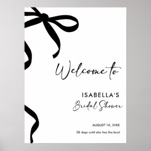 Black Bow She's Tying the Knot Bridal Shower Poster