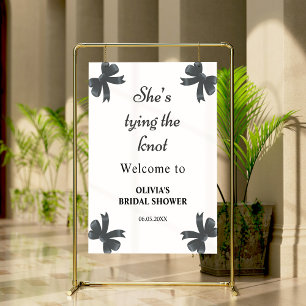 Black Bow She's Tying The Knot Bridal Shower  Poster