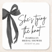 Black Bow She's Tying the Knot Bridal Shower