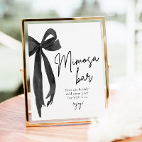 Black Bow She's Tying the Knot Mimosa Bar Sign