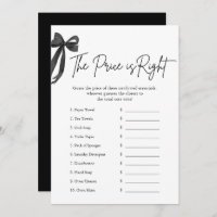 Black Bow The Price is Right Bridal Shower Game