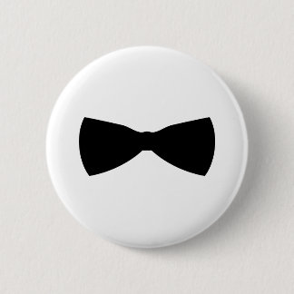 black bow tie 6 cm round badge