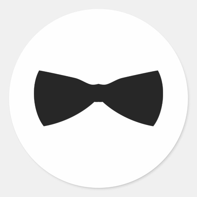 black bow tie classic round sticker (Front)