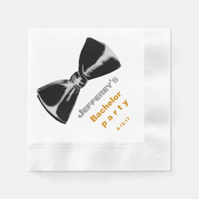 Black Bow tie event Napkin (Front)