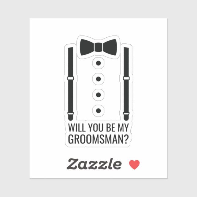Black Bow Tie Personalised Groomsman Proposal (Sheet)