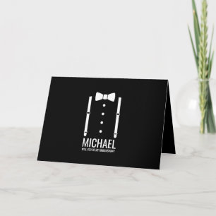 Black Bow Tie Personalised Groomsman Proposal Invitation