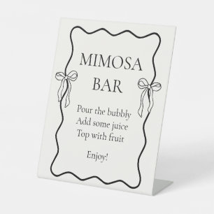 Black Bow Tie the Knot Bridal Shower Mimosa Bar Pedestal Sign