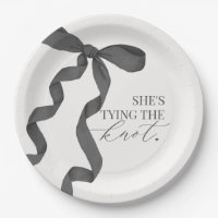 Black Bow Tying the Knot Bridal Shower Decor