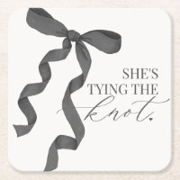 Black Bow Tying the Knot Bridal Shower Decor