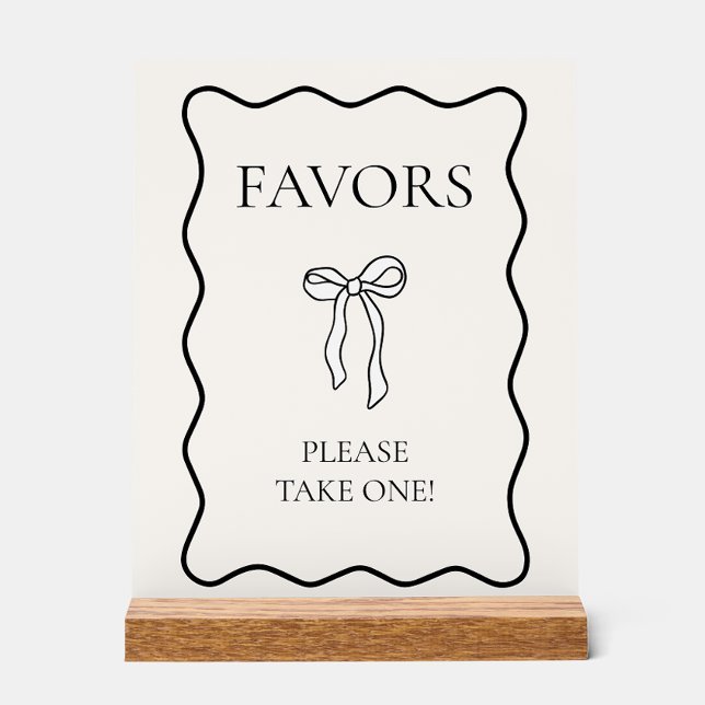 Black Bow Tying the Knot Bridal Shower Favour Acrylic Sign (Creator Uploaded)