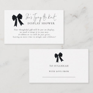 Black Bow Tying The Knot Display Shower Enclosure Card