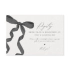 Black Bow Tying the Knot Registry Invite insert