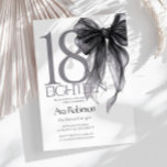 Black Bow Watercolor 18th Birthday Invitation<br><div class="desc">Black Bow Watercolor 18th Birthday Invitation</div>