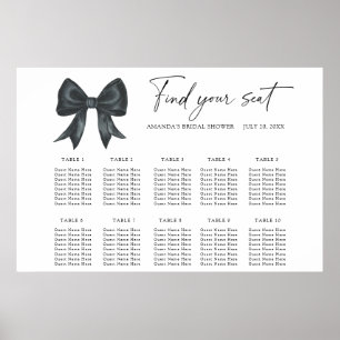 Black Bow Wedding seating chart