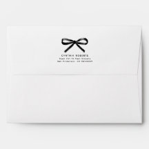 Black Bow Whimsical Modern Elegant Retro Chic
