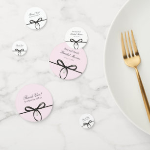 Black Bow With Pearl Old Money Bridal Shower Confetti